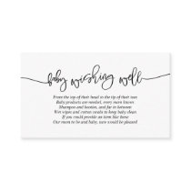 Baby Shower, Wishing Well, Creative Black Script Enclosure Card