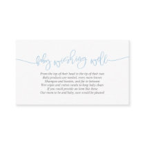 Baby Shower, Wishing Well, Creative Blue Script Enclosure Card