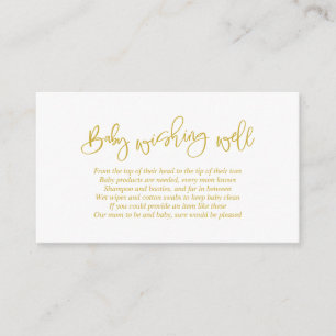 Baby Shower, Wishing Well, Creative Gold Script Enclosure Card