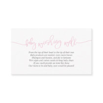 Baby Shower, Wishing Well, Creative Pink Script Enclosure Card