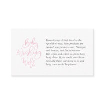 Baby Shower, Wishing Well, Creative pink Script Enclosure Card