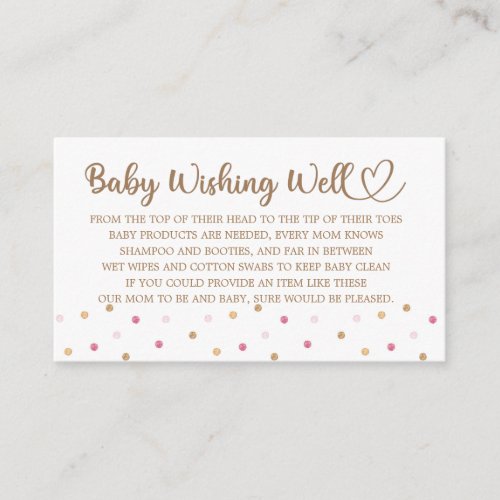 Baby Shower Wishing Well Enclosure Card