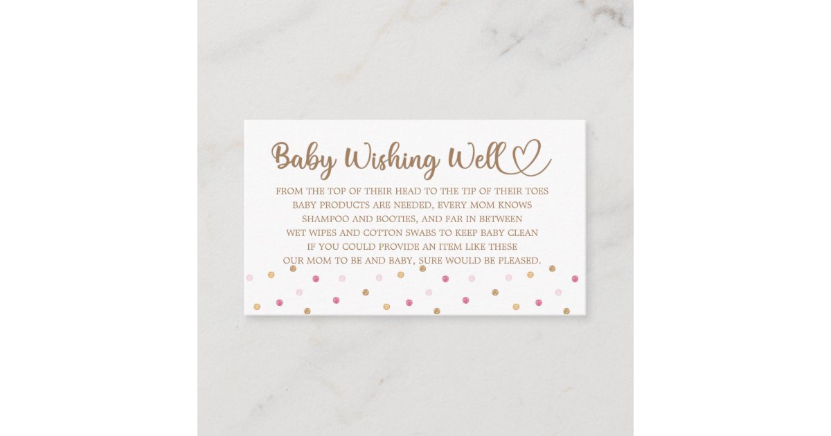 Baby Shower, Wishing Well Enclosure Card Zazzle
