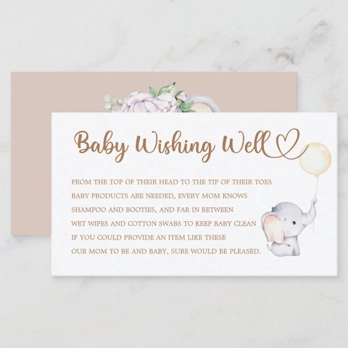 Baby Shower Wishing Well Enclosure Card