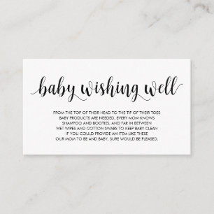 Baby Shower, Wishing Well, Modern Rustic Black Enclosure Card