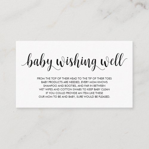 Baby Shower Wishing Well Modern Rustic Black Enclosure Card