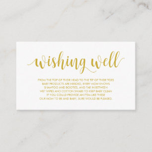 Baby Shower, Wishing Well, Modern Rustic Gold Enclosure Card