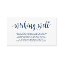 Baby Shower, Wishing Well, Modern Rustic Navy Blue Enclosure Card