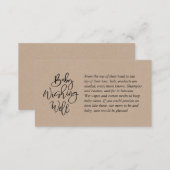 Baby Shower, Wishing Well, rustic kraft Script Enclosure Card (Front/Back)