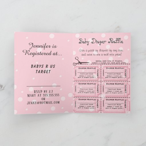 Baby Shower with Diaper Raffle Invitation Zazzle