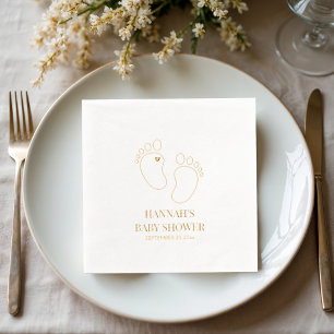 Baby Shower with Feet Print Party Décor Foil Napkins