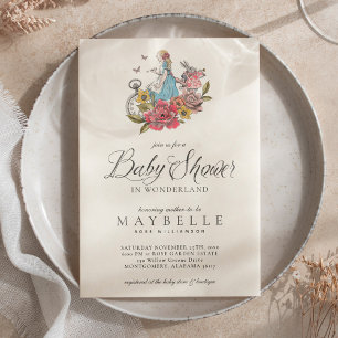 Baby Shower Wonderland Vintage Alice In Wonderland Invitation