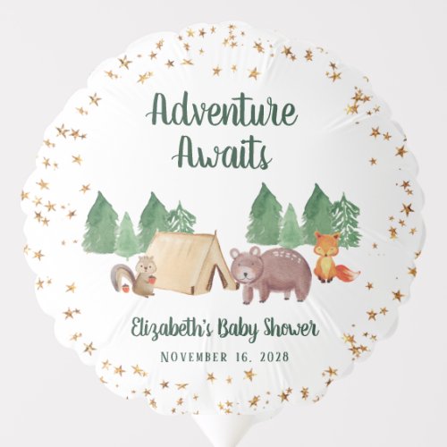 Baby Shower Woodland Animals Camping Balloon