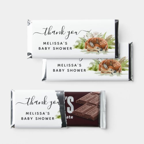 Baby shower woodland animals deer forest hershey bar favors