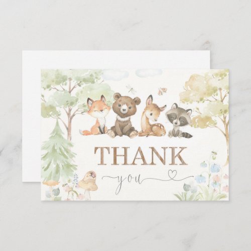 Baby Shower Woodland Animals Thank you