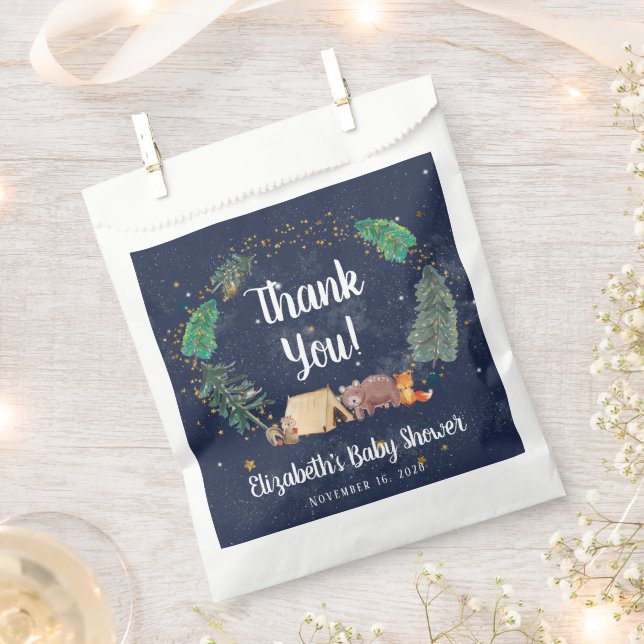 Baby Shower Woodland Animals Thank You Favor Bag (Clipped)