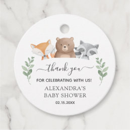 Baby Shower Woodland  Animals Thank You Favor Tags