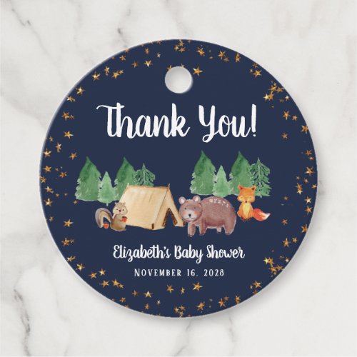 Baby Shower Woodland Animals Thank You Favor Tags