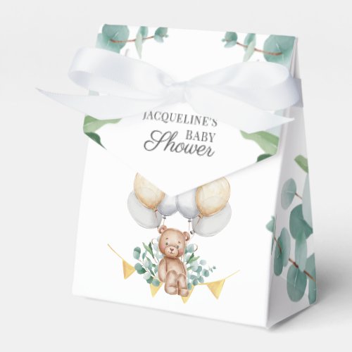 Baby Shower Woodland Bear Balloons Bearly Wait Favor Boxes
