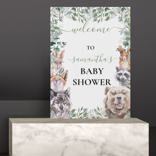 Baby Shower Woodland Forest Animals Welcome   Foam Board