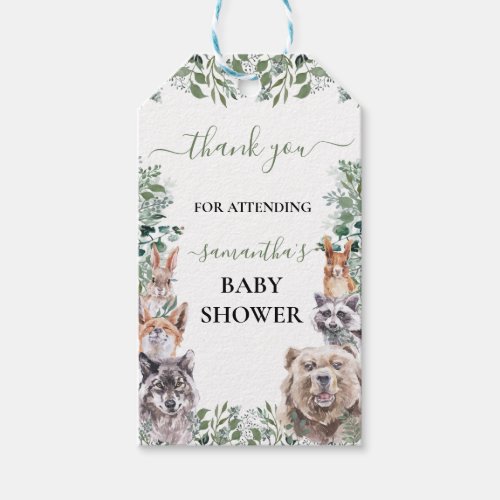 Baby Shower Woodland Forest Animals Welcome  Gift Tags