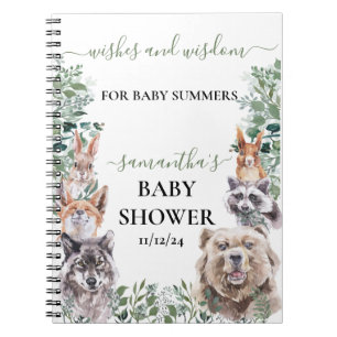 Baby Shower Woodland Forest Animals Wishes Wisdom Notebook