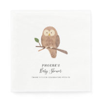 Baby Shower Woodland Forest Creature Night Owl Napkins