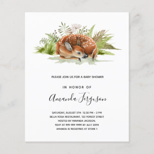 Baby shower woodland forest deer invitation