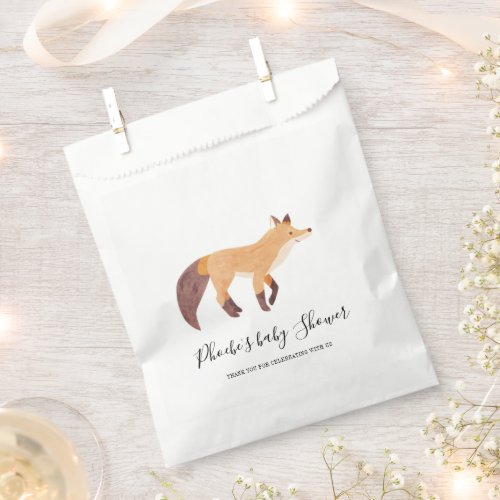 Baby Shower Woodland Fox Custom Favor Bag