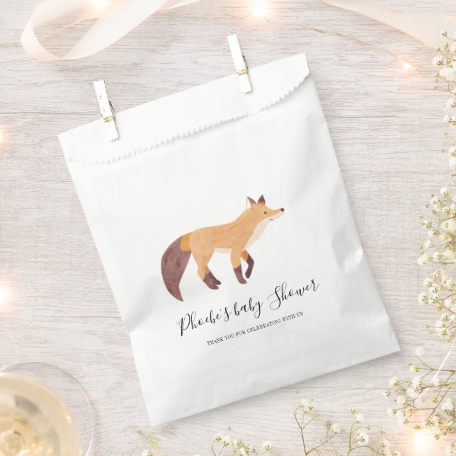 Baby Shower Woodland Fox Custom Favor Bag (Clipped)