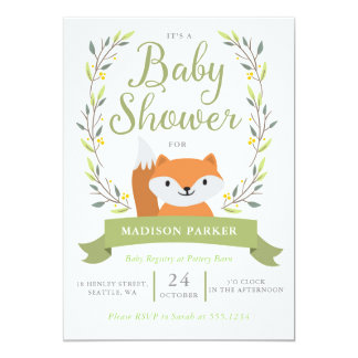 Woodland Fox Baby Shower Invitations 9