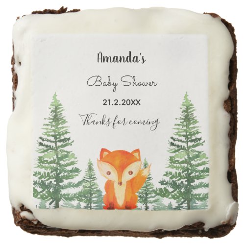 Baby Shower Woodland Fox Jungle Forest Brownie