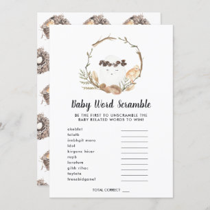 Baby Shower Word Scramble Game Card