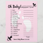 Baby Shower Word Scramble Pink at Zazzle