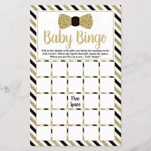 Baby Shower Word Search Bow Tie Flyer