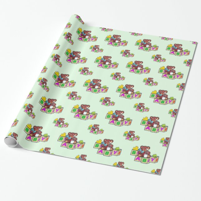 Baby Shower Wrapping Paper (Unrolled)