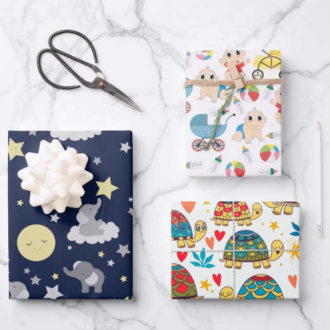 Baby Shower  Wrapping Paper Sheets (Front)
