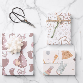 Baby Shower Wrapping Paper Sheets