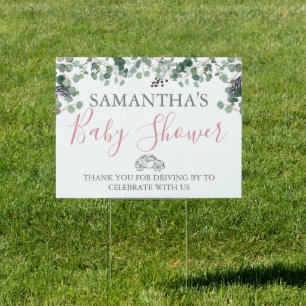 Baby Shower Yard Sign - Greenery Lawn Sign