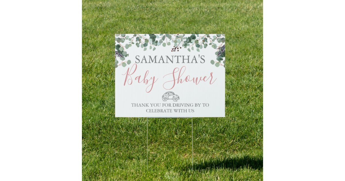 Baby Shower Yard Sign Greenery Lawn Sign Zazzle