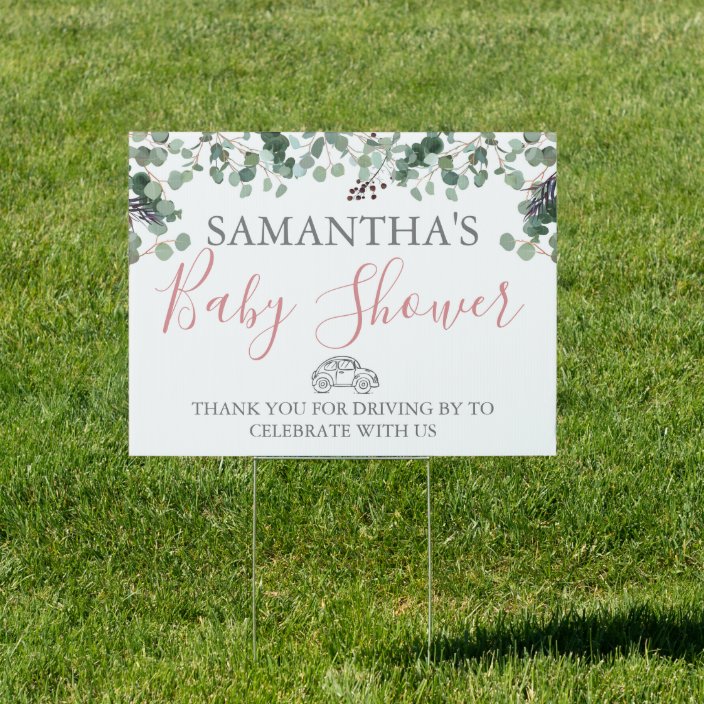 Baby Shower Yard Sign - Greenery Lawn Sign | Zazzle.com