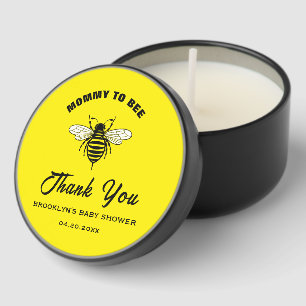 Baby Shower Yellow Black Mommy To Bee Cool Stylish Mini Candle Favors