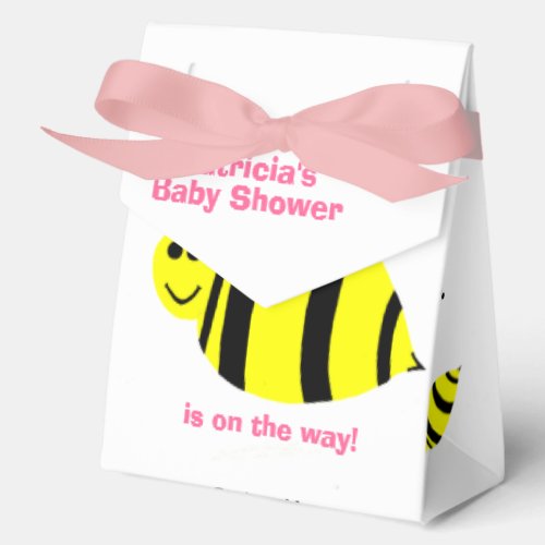 Baby Shower Yellow Bumble Bee Black Bow Thank You Favor Boxes
