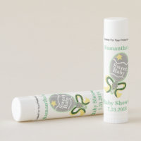 Baby Shower Yellow Green Rattle Lip Balm