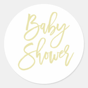 Baby Shower Yellow/Lime Lettering Sticker