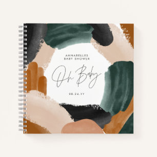 Baby showerOh baby terracotta abstract painted Notebook