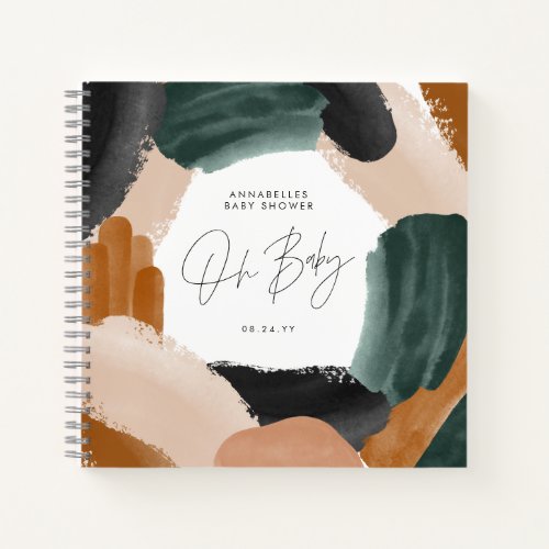 Baby showerOh baby terracotta abstract painted Notebook