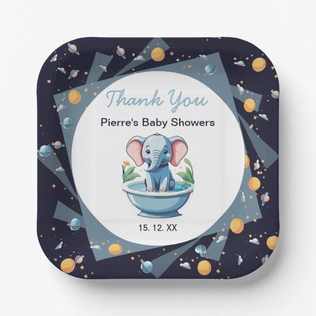 baby showers  paper plates (Front)