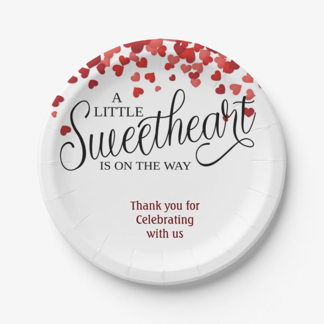 BABY SHOWERTableware||hearts|sweetheart Paper Plates (Front)