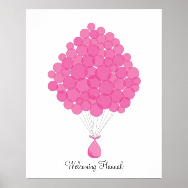 Baby Signature Balloons - Pink Poster (Front)